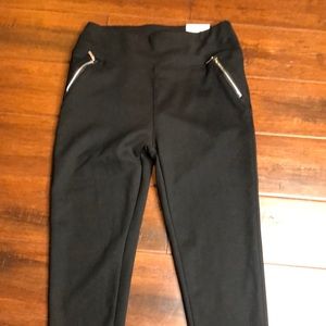 Black zipper legging wide waistband size large
